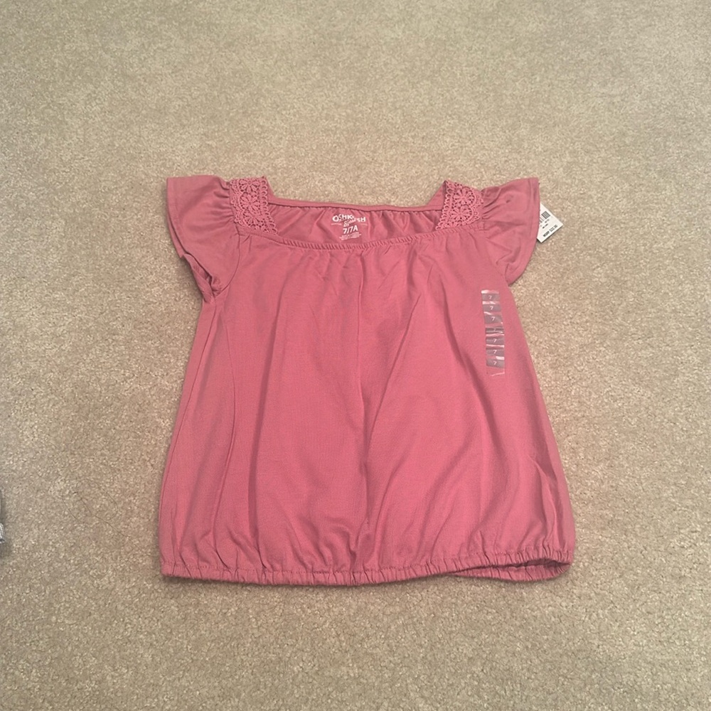 Brand new with tags size dust rose cap sleeve top size 7 Osh Kosh